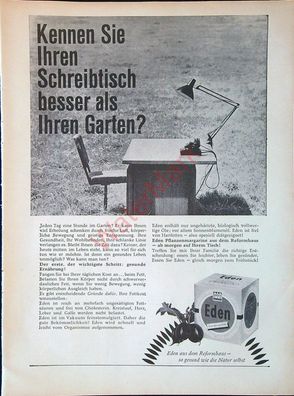 Originale alte Reklame Werbung Eden Pflanzenmargarine v. 1962