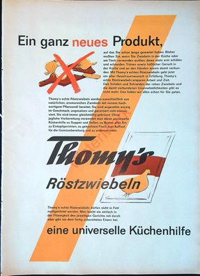 Originale alte Reklame Werbung Thomys Röstzwiebeln v. 1963