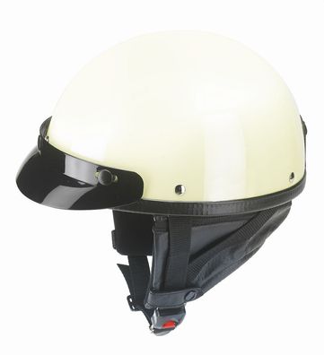 Motorrad Oldtimer Police Helm Retro Braincap Redbike RB 520 elfenbein S-XXL