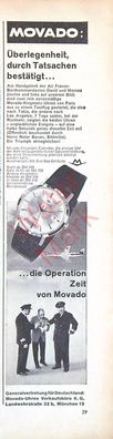 Originale alte Reklame Werbung Uhr Armbanduhr Movado Kingmatic Calendar v. 1962