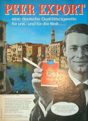 Originale alte Reklame Werbung Zigaretten Peer Export v. 1962