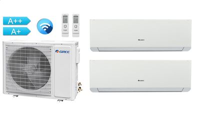 Gree Multi Split Duo Klimaanlage 2x AMBER Standard White 2,7kW + GWHD(18)NK6LO 5,2kW