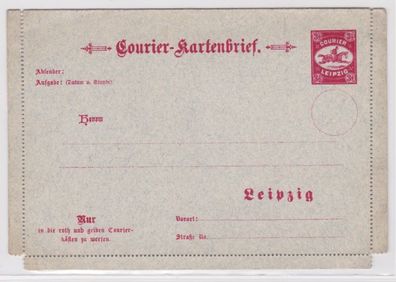 01161 Ganzsachen Privatpost Courier Kartenbrief Leipzig 3 1/2 Pfennig um 1900
