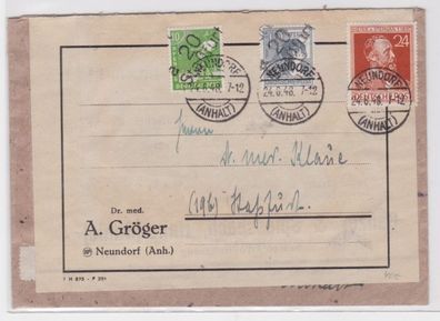 35410 seltener Brief SBZ Handstempel Aufdruck Staßfurt 24.6.1948