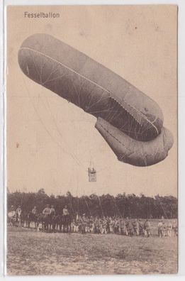 32706 Ak Fesselballon vor dem Aufstieg, Drachenballon, 1. Weltkrieg 1916