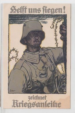68318 Propaganda Ak 'Helft uns siegen' zeichnet Kriegsanleihe 1917