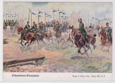 96826 Ak Bayr.2. Chev. Regiment 'Schwadrons Exerzieren' um 1930