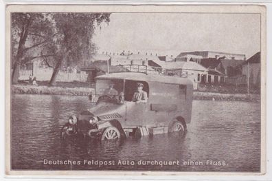 87144 Feldpost Ak deutsches Feldpostauto durchquert einen Fluss 1916