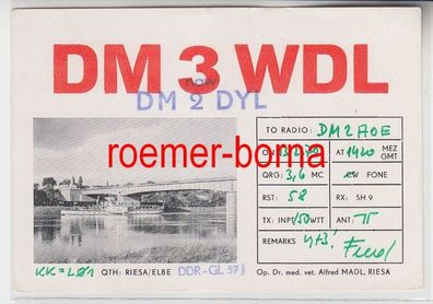 72767 QSL Karte Funker Funkamateur DDR Riesa Elbe DM3WDL 1970