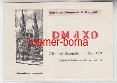 72775 QSL Karte Funker Funkamateur DDR Klosterkirche Neuruppin 1970
