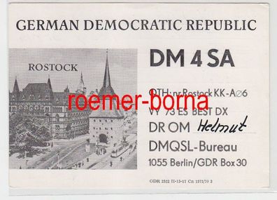 72776 QSL Karte Funker Funkamateur DDR Rostock DM4SA von 1971