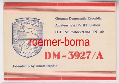 72779 QSL Karte Funker Funkamateur DDR SWL/ VHFL Station Rostock 1970