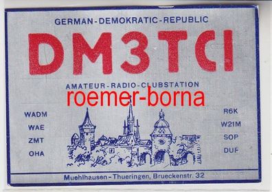 73846 QSL Karte Funker Funkamateur DDR Clubstation Mühlhausen Thüringen 1965