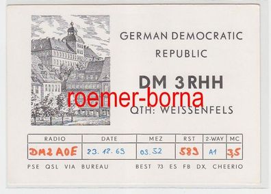 73854 QSL Karte Funker Funkamateur DDR Weissenfels DM3RHH 1969