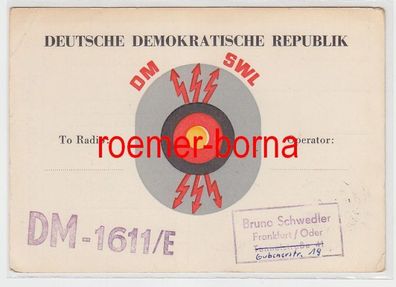 73856 QSL Karte Funker Funkamateur DDR DM-1611/ E 1962