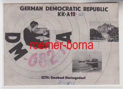 73859 QSL Karte Funker Funkamateur DDR Seebad Heringsdorf 1974