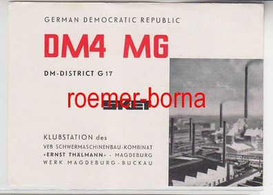 73863 QSL Karte Funker Funkamateur DDR Schwermaschinenbau Magdeburg-Buckau 1970