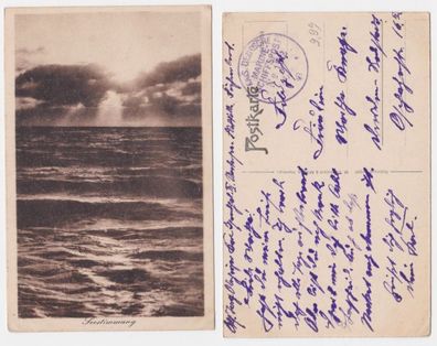 95791 Ak Sesstimmung, Blick aufs Meer, Wellen, kais. deutsche Marine um 1920