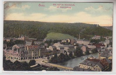 70925 Ak Greiz Blick nach der Heinrichstraße mit Gasparinenberg 1913