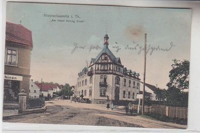 72868 Ak Klosterlausnitz in Thüringen 'Am Hotel Herzog Ernst' um 1910