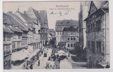 89048 Ak Nordhausen Markt mit rosenthalschem Haus 1921