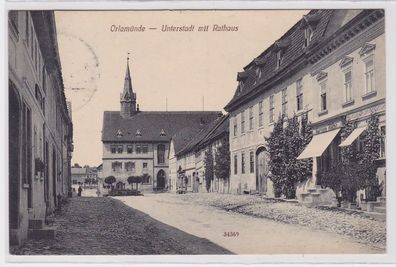 89181 Ak Orlamünde Unterstadt mit Rathaus 1912