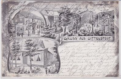 91691 Ak Lithographie Gruß aus Dittelstedt Gasthaus zum goldenen Anker 1902