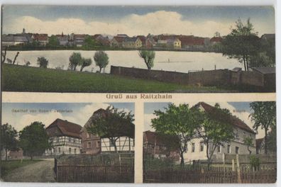 92604 Mehrbild Ak Gruß aus Raitzhain Gasthof, Schule usw. 1918