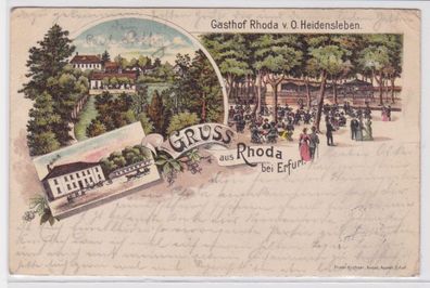 95171 Ak Lithographie Gruß aus Rhoda bei Erfurt Gasthof 1901