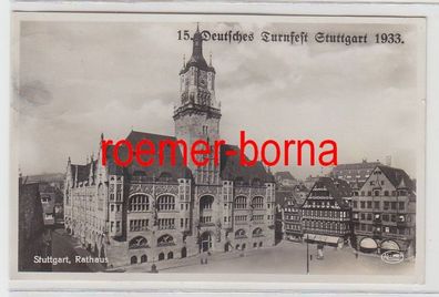 32900 Foto Ak 15. Deutsches Turnfest Stuttgart 1933 Rathaus