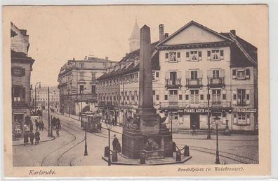 56211 Feldpost Ak Karlsruhe Rondellplatz (v. Weinbrenner) 1918