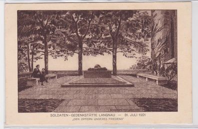 89190 Ak Soldaten Gedenkstätte Langenau 31. Juli 1921