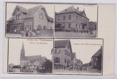 92162 Mehrbild Ak Gruß aus Westhausen Consum, Gasthaus usw. 1915