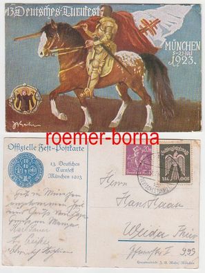 69132 Künstler Ak Offizielle Fest-Postkarte 13. Deutsches Turnfest München 1923