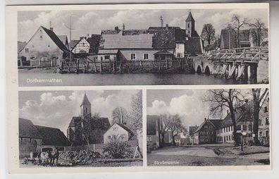 70508 Mehrbild Ak Dorfkemnathen Totalansicht, Kirche, Straßenpartie um 1940