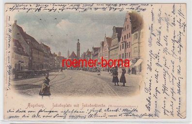 71386 Ak Augsburg Jakobsplatz mit Jakoberkirche 1900