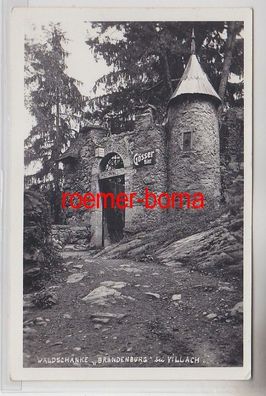 72707 Ak Waldschänke 'Brandenburg' bei Villach Gösser Bier 1938