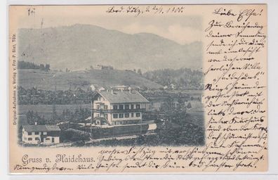 81598 AK Gruss vom Haidehaus Tölz - Ortsansicht mit Bergpanorama 1900