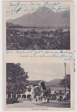 85140 AK Nussdorf am Inn mit Blick auf den Wildbarn - Schneider's Gasthof 1911