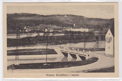95750 Ak Blick auf Kloster und Isar Schäftlarn im Isartal um 1920