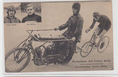 71313 Ak Berlin Meisterfahrer Karl Saldow Steher Radrennen um 1910