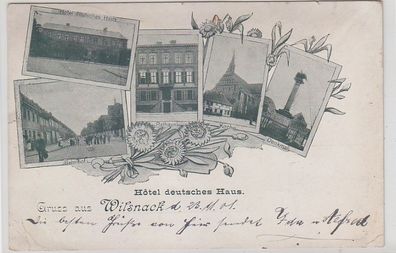 70685 Mehrbild Ak Gruß aus Wilsnack Hotel deutsches Haus, Bahnhof, Denkmal 1901