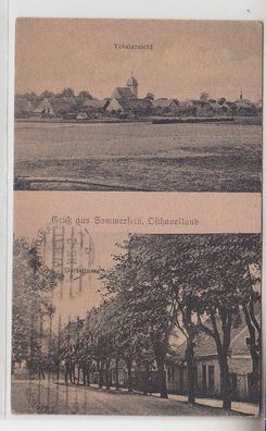 71219 Mehrbild Ak Gruß aus Sommerfeld Osthavelland Totalansicht + Dorfstr. 1919