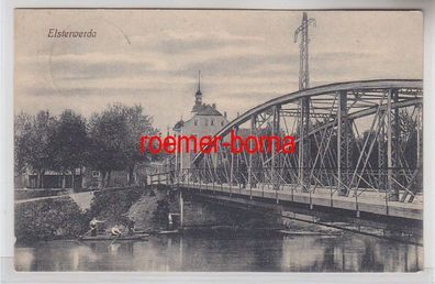 72700 Ak Elsterwerda Stadtansicht mit Brücke 1911