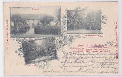 86762 Mehrbild Ak Gruß aus Finkenkrug Gutshaus, Parkbrücke usw. 1901