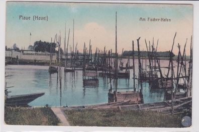 90141 Ak Plaue (Havel) am Fischer Hafen um 1910
