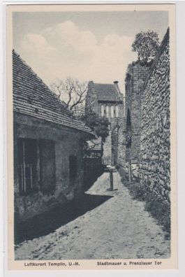 95554 Ak Luftkurort Templin Uckermark - Stadtmauer und Prenzlauer Tor um 1930