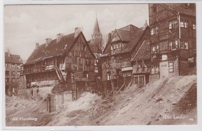 17549 AK Alt Hamburg - Die Laube, Abhang mit Staumauer, Hochwasserschutz 1930