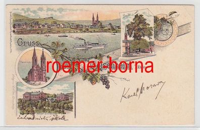 73471 Ak Lithographie Gruß aus Geisenheim am Rhein 1900