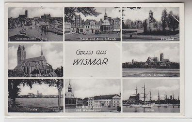 35980 Mehrbild Ak Gruß aus Wismar Stadtansichten 1941